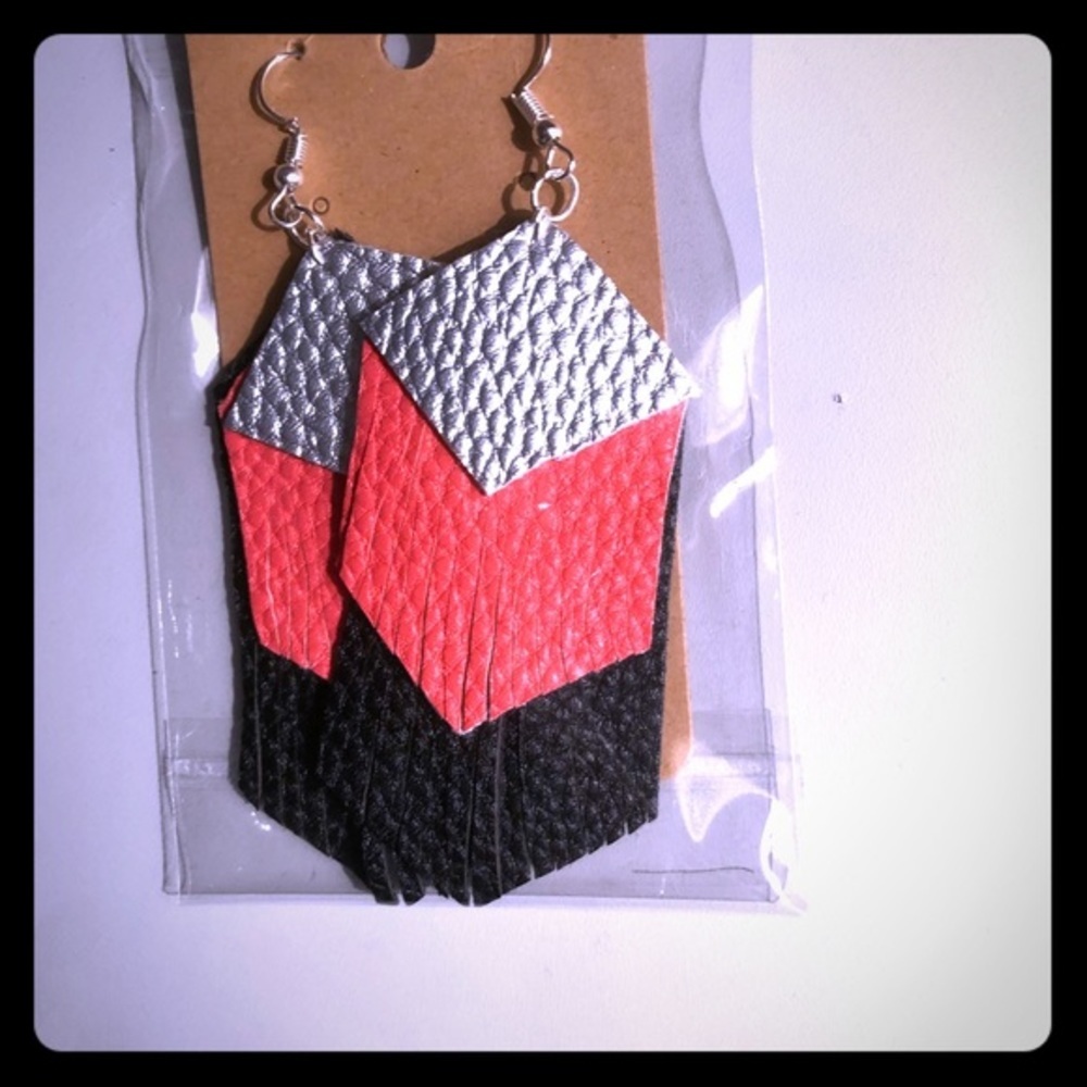 Faux Leather Earrings - Picture 1 of 4